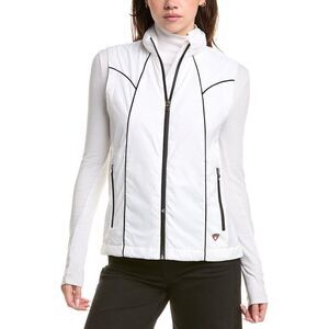 Post Card Womens  Light Zip Vest, White